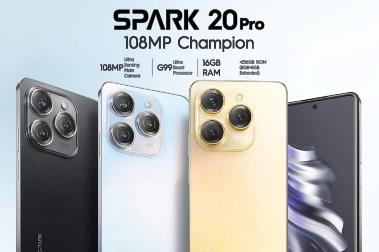 Tecno Spark 20 Pro, Sipaling Sabi Spek Gila-gilaan RAM 12GB Hanya Rp2 jutaan
