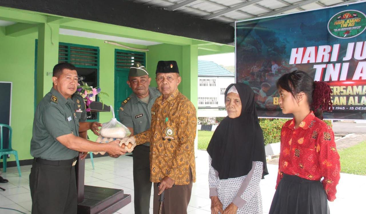 Semangat Hari Juang TNI AD, Kodim 0423 Bengkulu Utara Berikan Santunan Veteran, Warakauri dan Anak Yatim Piatu