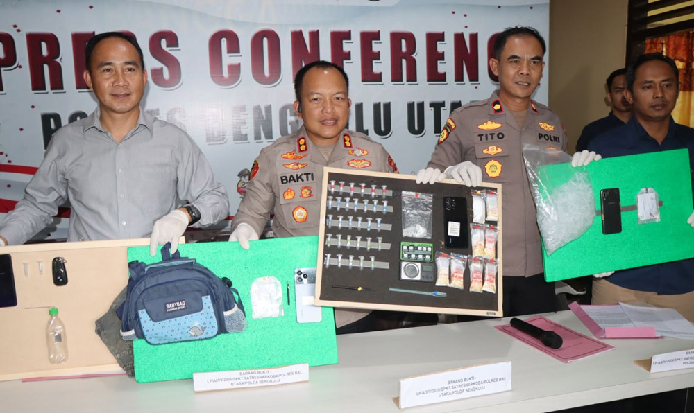 Ringkus 4 Tsk, Polres Bengkulu Utara Amankan 17 Gram Sabu Dari 4 TKP