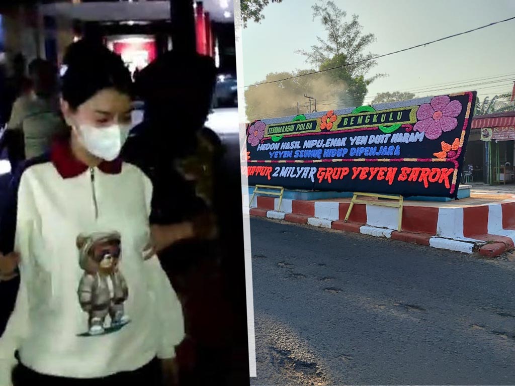 Dijemput Paksa, Hingga Ditetapkan Jadi Tsk, Korban Kirimkan Papan Bunga untuk Yeyen