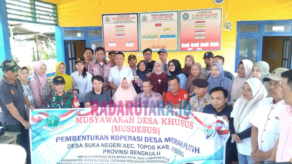 Desa Suka Negeri Gelar Musdesus Pembentukan Koperasi Merah Putih