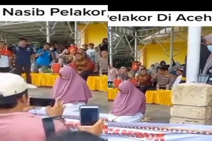 Diduga Pelakor, Wanita ini Dihukum Cambuk di Depan Umum