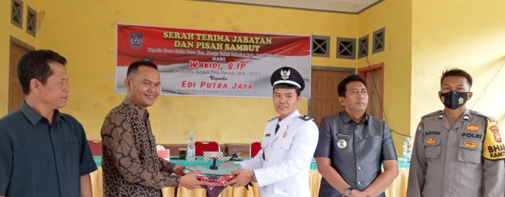 Sertijab, Edi Putra Jaya Komitmen Lanjutkan Program Pembangunan di Desa Suka Baru