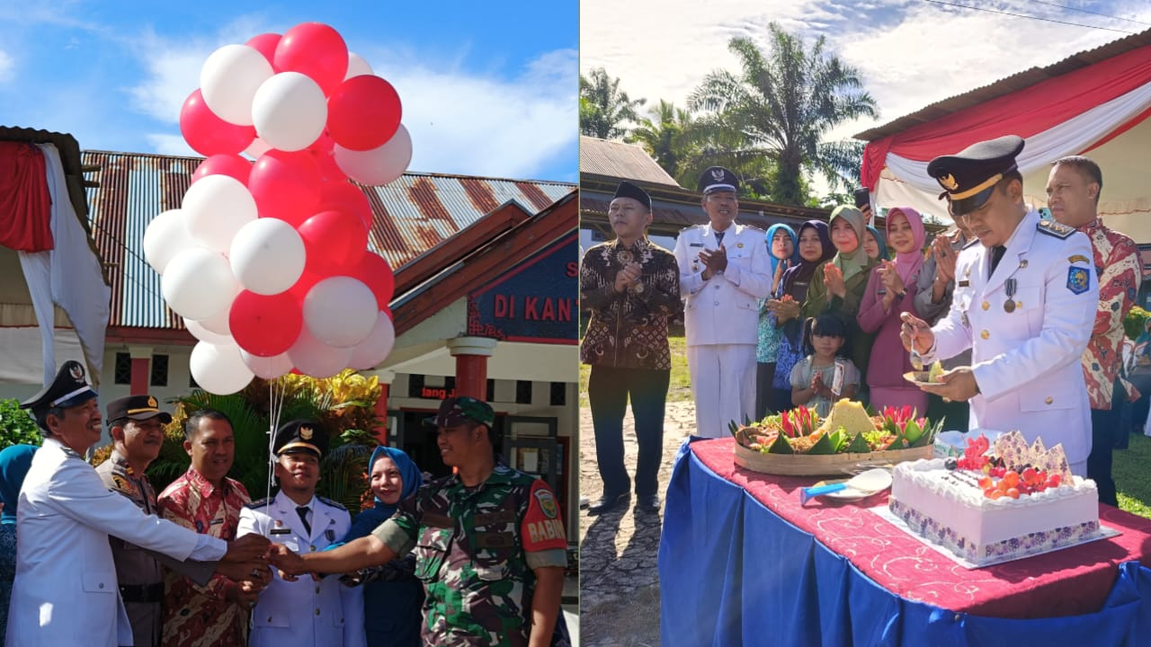 Kobarkan Semangat Membangun, Upacara HUT ke-32 Kecamatan Padang Jaya Berlangsung Khidmat