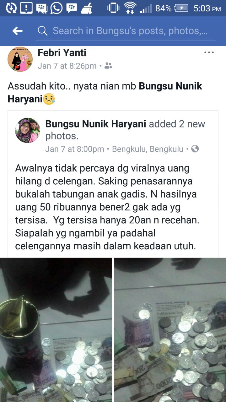 Isi Celengan Hilang, Tuyul Beraksi?