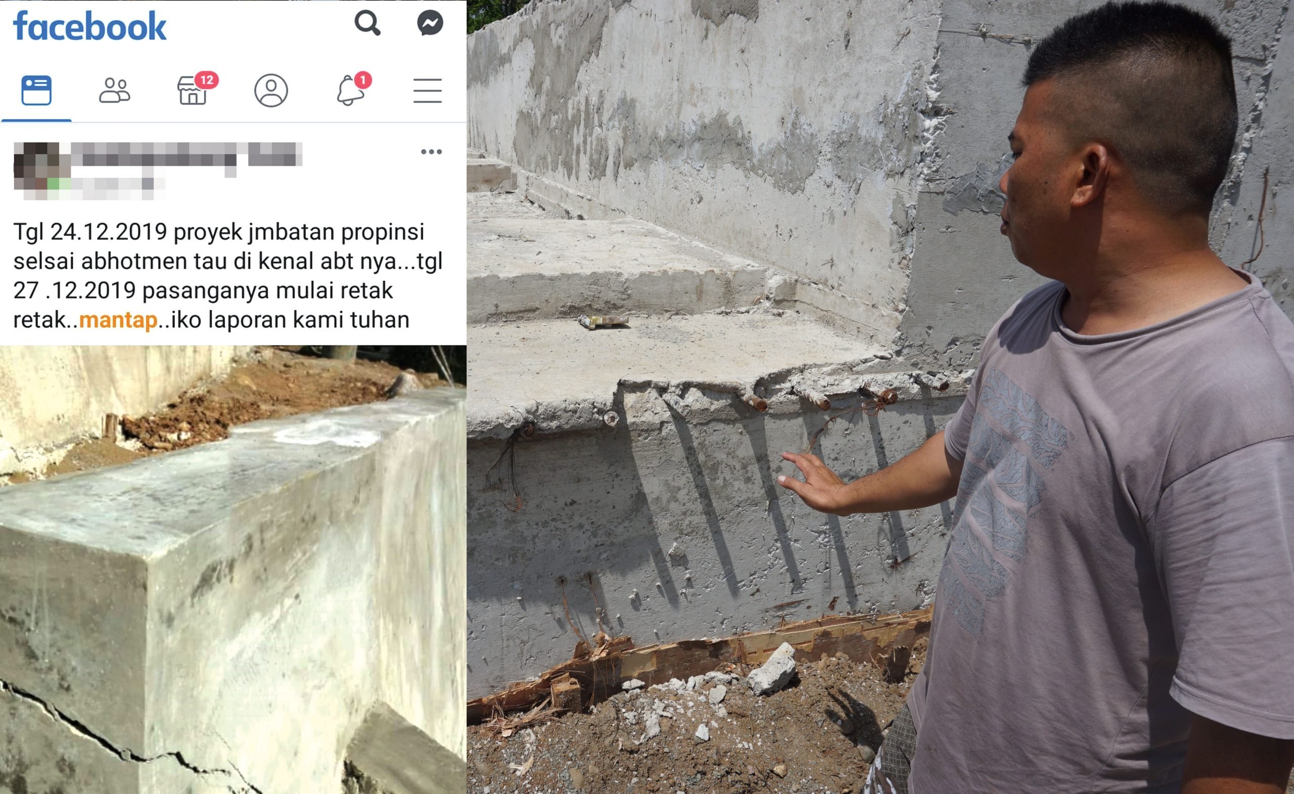 Abutmen Jembatan TAP Retak, Warga Lapor ke Tuhan