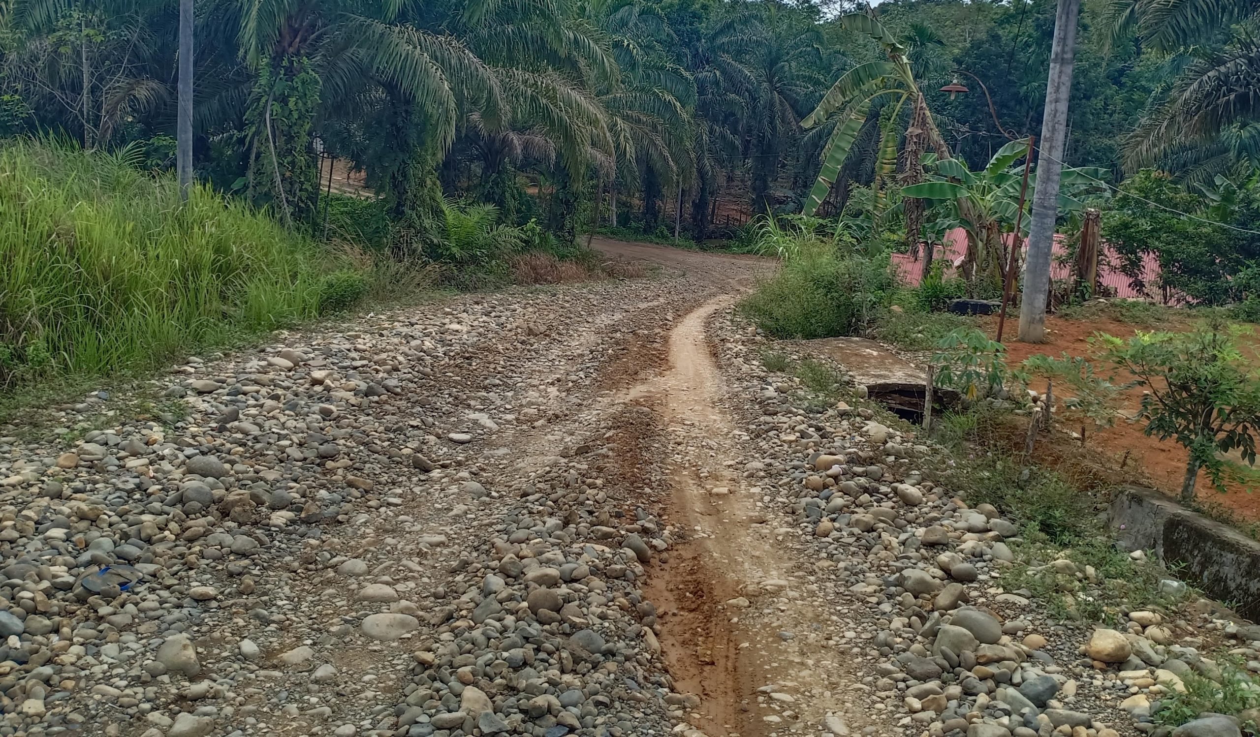 Jalan Rusak, Desa Tunggal Jaya Memprihatinkan