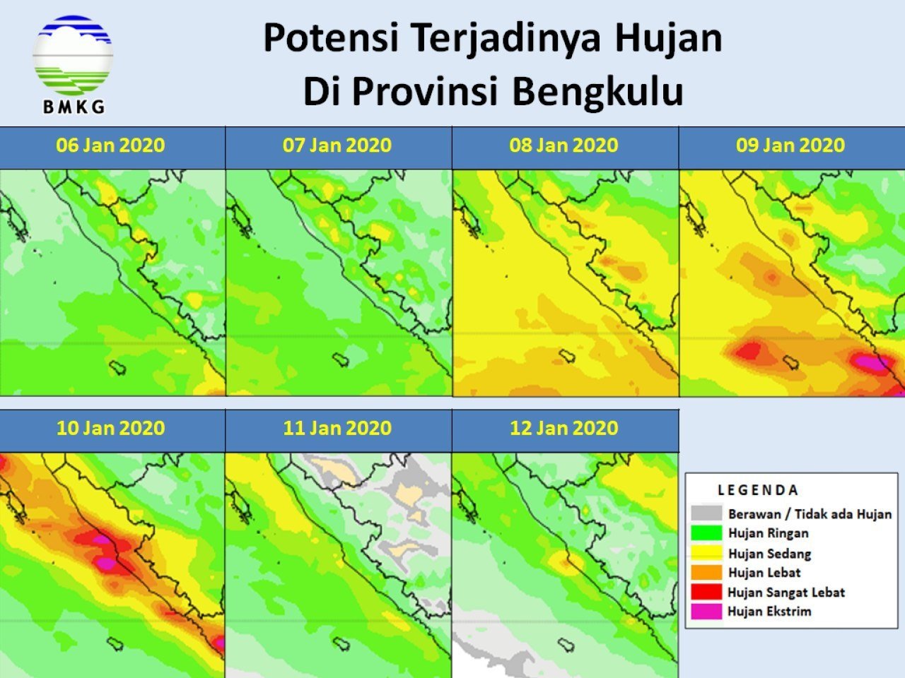 Hujan Lebat, Petir Bakal Landa Bengkulu