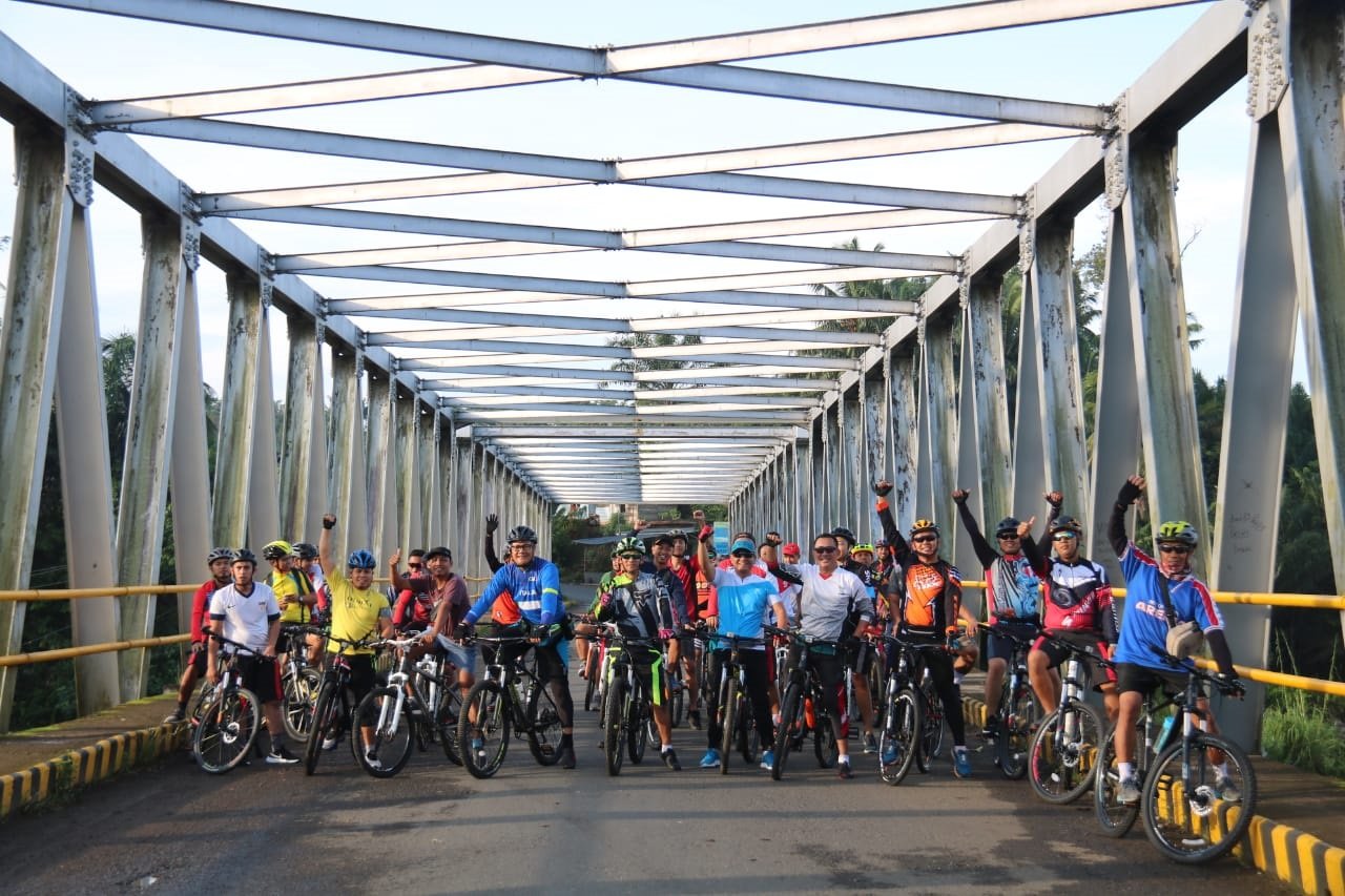 Bersama Dandim dan Kadispora, Kapolres Jajal Rute Bersepeda