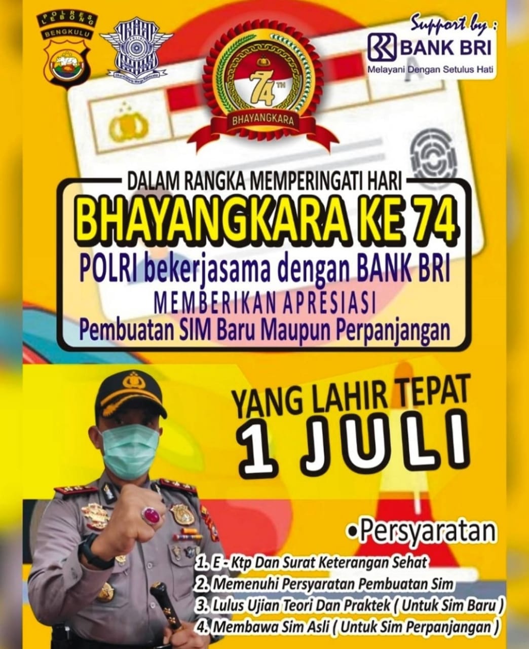 1 Juli, Polres Lebong Siapkan 30 Kuota SIM Gratis