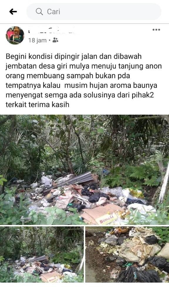 Sampah Menumpuk di Bahu Jalan