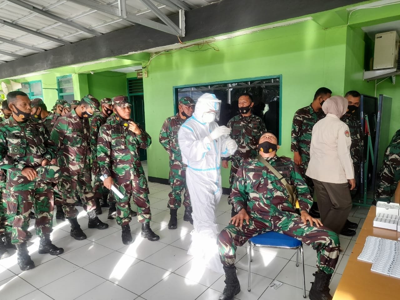 Tentara di BU Jalani Rapid Antigen