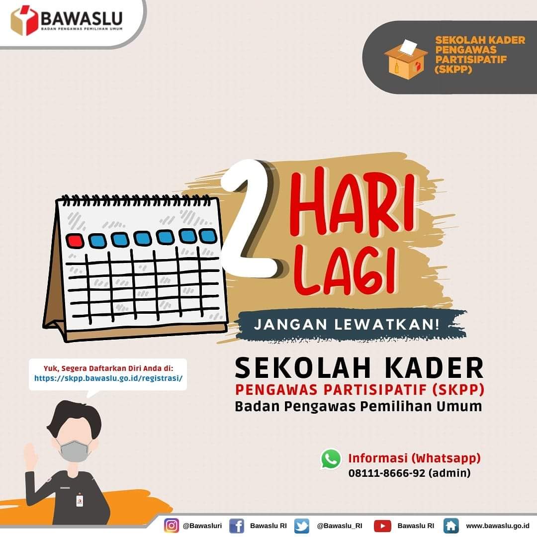 Besok, Terakhir Daftar “Sekolah Bawaslu”, Ini Caranya