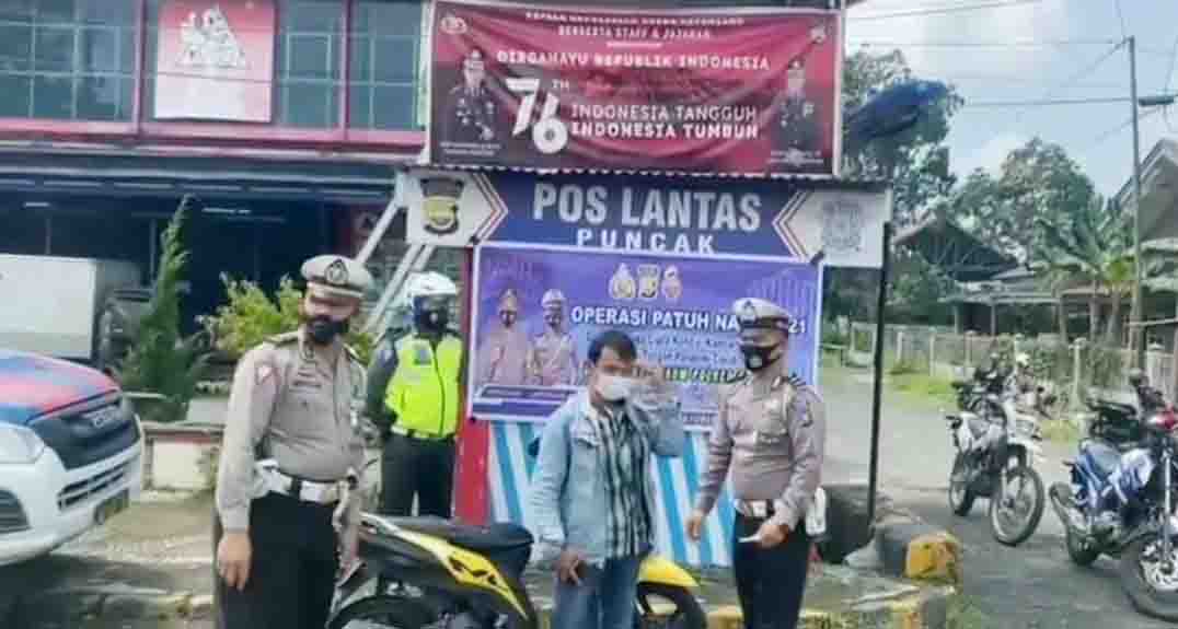 Tak Pakai Masker, Pengendara Disanksi