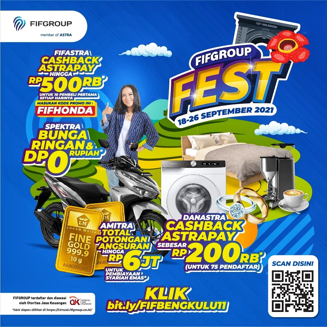 FIFGROUP FEST Bengkulu, Beli Alat Elektronik dan Smartphone, Langsung Bonus Angsuran 6 Bulan