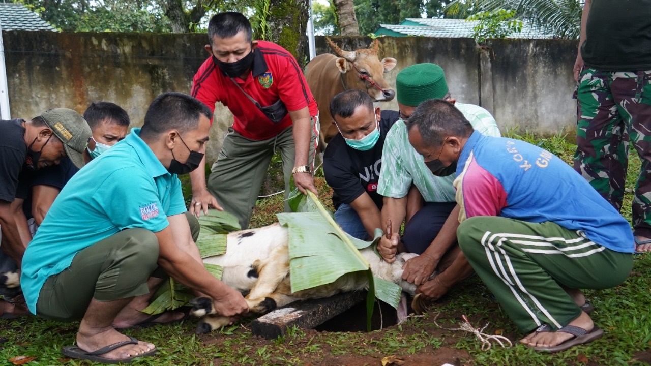 Berbagi Daging Qurban, Danrem Ajak Masyarakat Patuhi Prokes