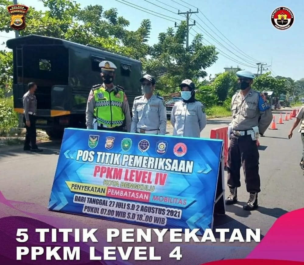 Polda Tetapkan 5 Titik Penyekatan di Kota Bengkulu