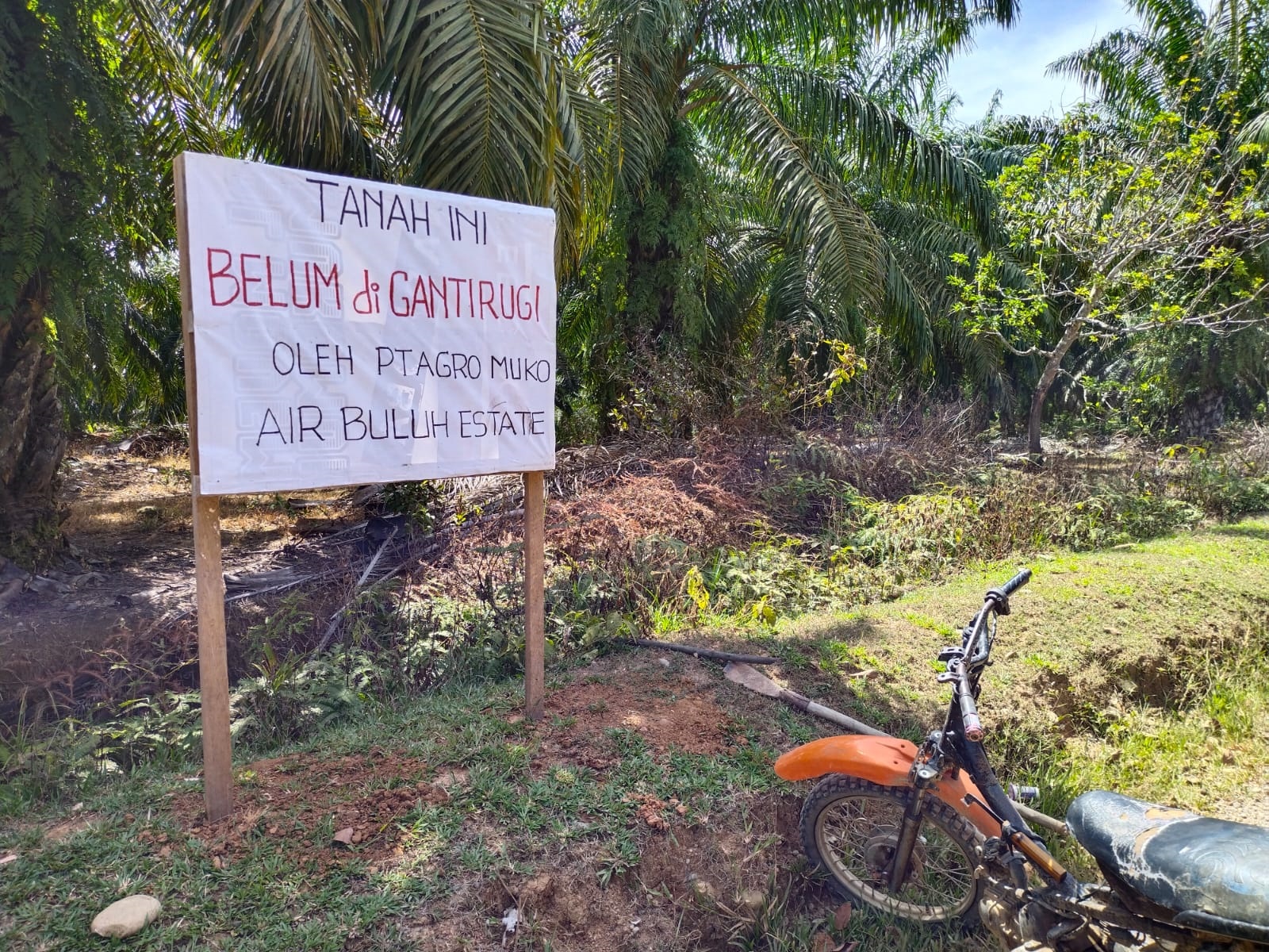 Ancam Tanam Sawit di Jalan Utama PT Agro Muko ABE