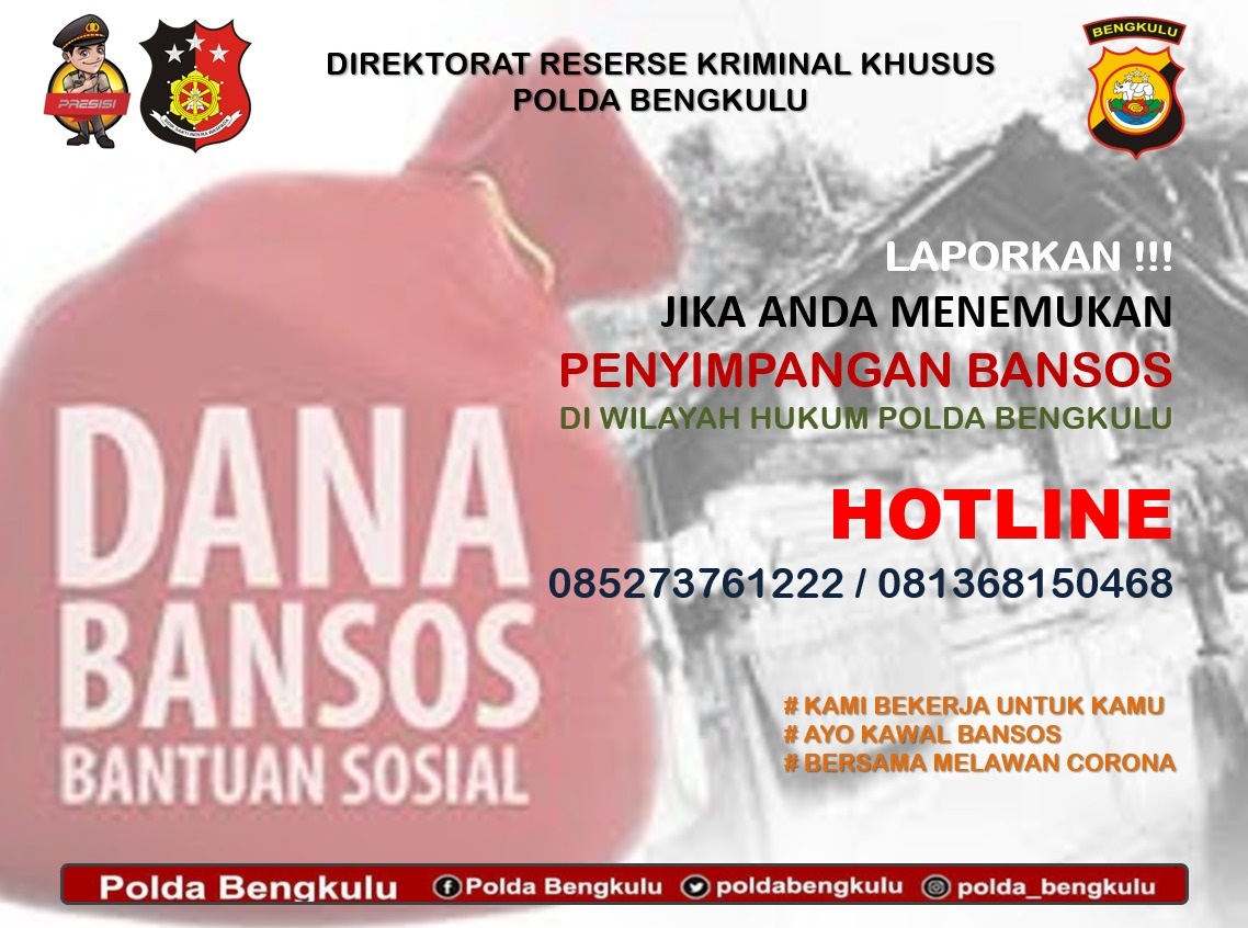 Polda Siapkan Hotline Khusus Dugaan Penyelewengan Bansos