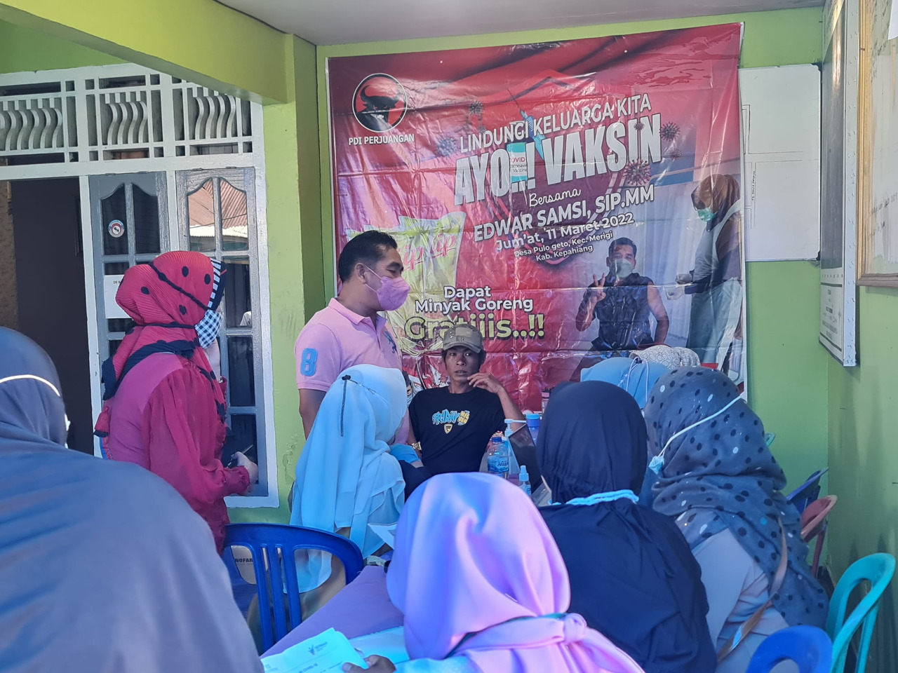 Vaksinasi Massal PDI Perjuangan Kepahiang Diserbu Warga