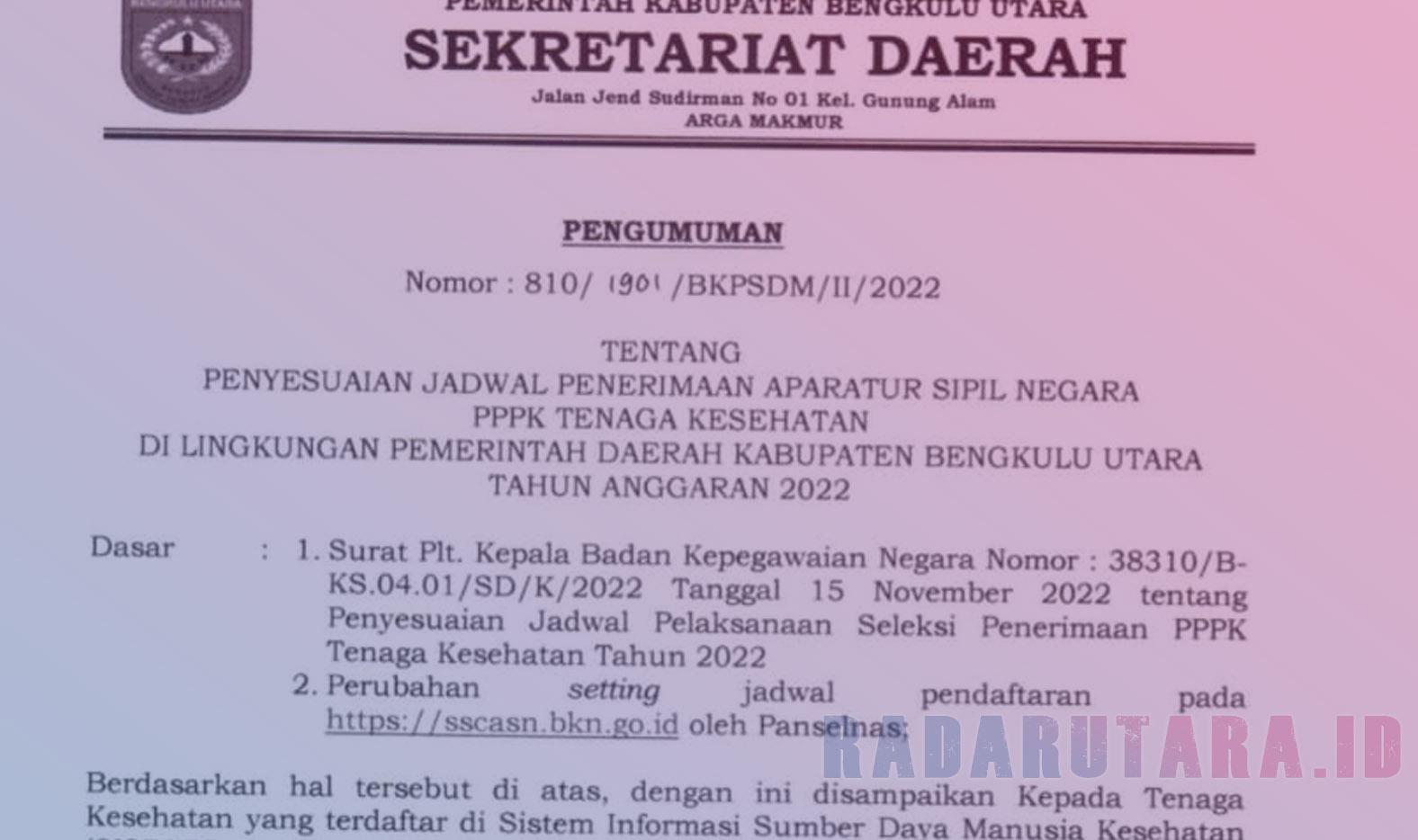 Jadwal Pendaftaran PPPK Kesehatan Diperpanjang