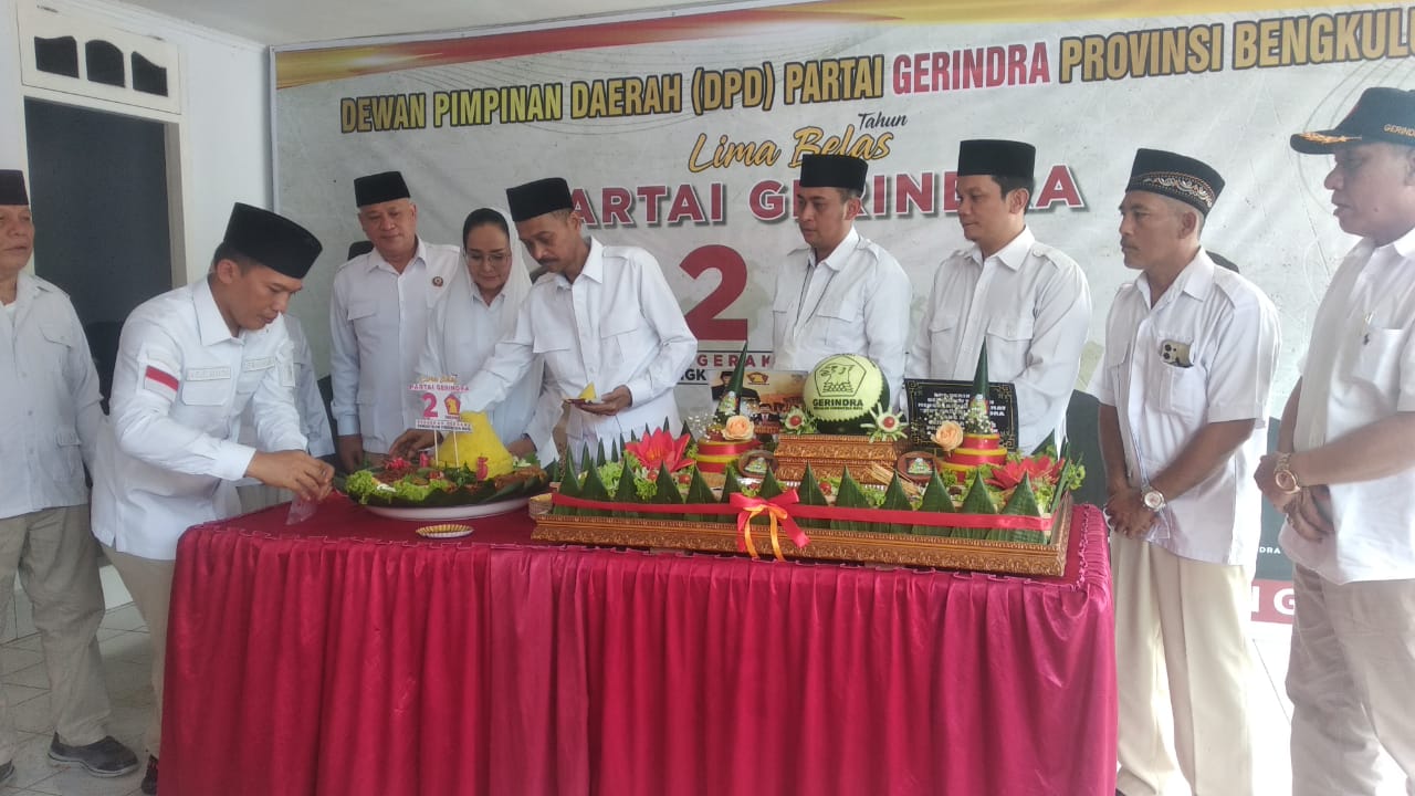HUT ke-15, Gerindra Bengkulu Targetkan Menang, Prabowo Presiden