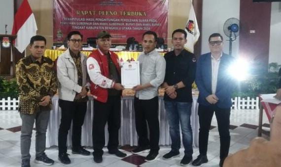 Hasil Rekapitulasi Pleno Tingkat Kabupaten, Arie-Sumarno Raih 94,45 Persen Suara di Pilkada Bengkulu Utara