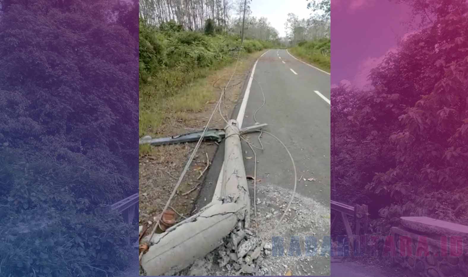 Ngeri, Badai Kencang Hancurkan Tiang Listrik dan Lumpuhkan Aktivitas Warga