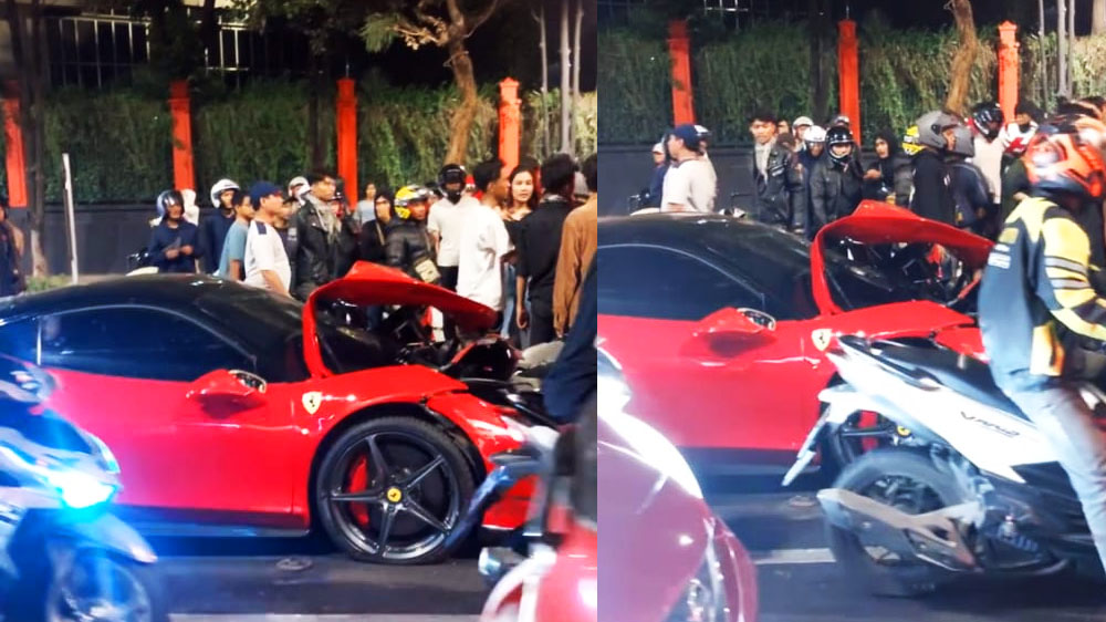 Ferrari 458 Warna Merah Tabrak Pengendara, Netizen Ramai Sebut Nama Owner Devina Skincare