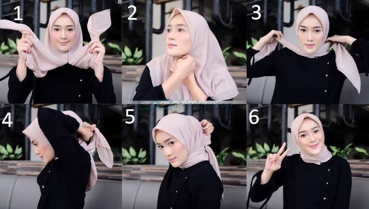 5 Tutorial Hijab Segi Empat yang Mudah untuk Ditiru