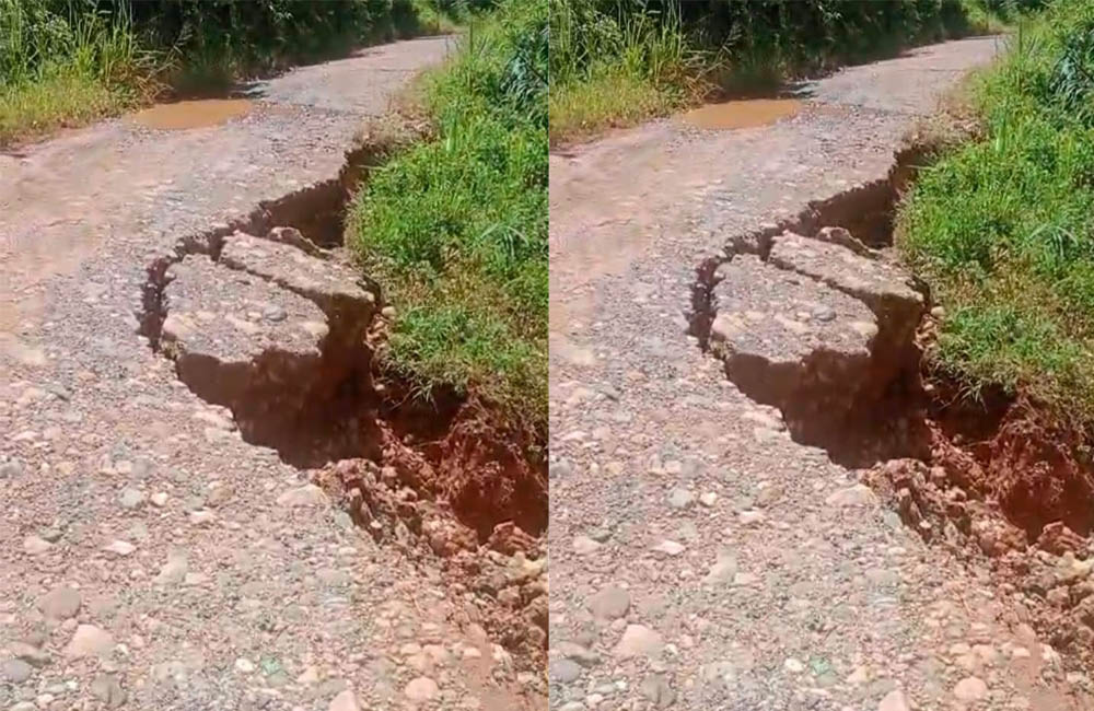 Badan Jalan Tanjung Alai-Jabi Nyaris Ludes Ditelan Longsor