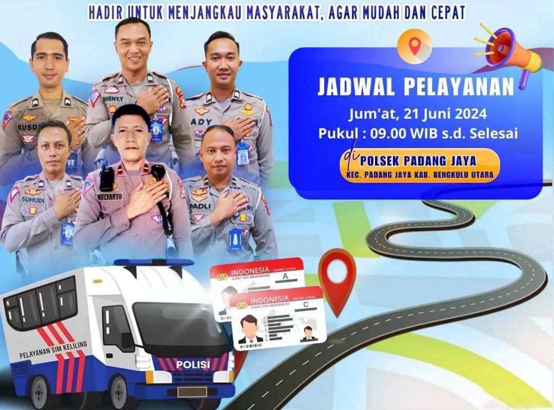 Tak Perlu Ribet dan Langsung Jadi, Besok Petugas SIM Keliling Standby di Polsek Padang Jaya