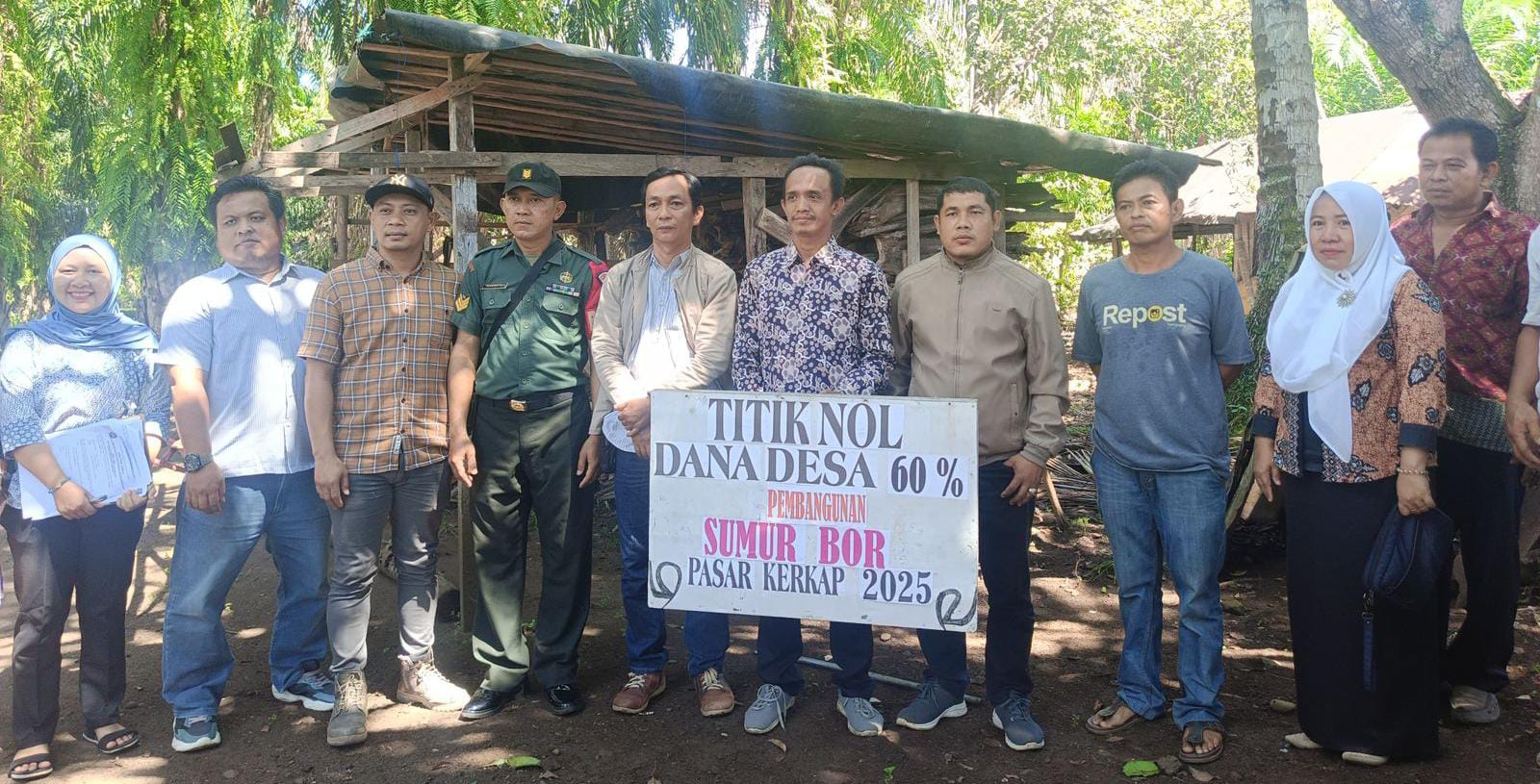 Tingkatkan Ketersediaan Air Bersih, Pemdes Pasar Kerkap Laksanakan Titik Nol Pembangunan Sumur Bor 