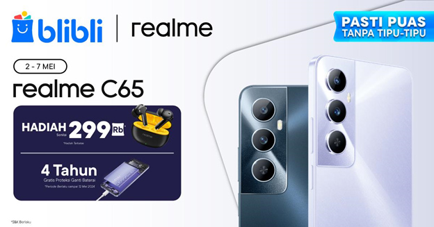 Daftar Fitur Realme C65 yang Baru Rilis di Indonesia, Dapatkan Unitnya di Blibli!