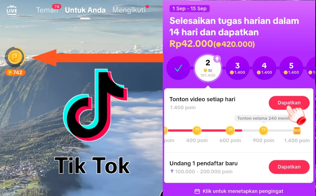 Tanpa Aplikasi, Sekarang Nonton Video di Tiktok September 2023 Dapat Cuan Gratis 