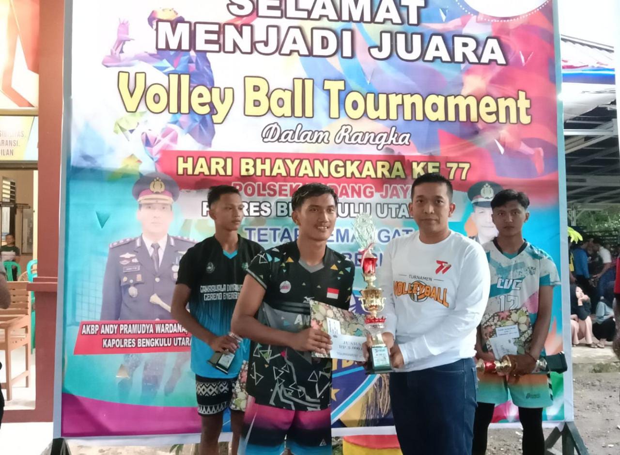 Polsek Padang Jaya Sukses Gelar Turnamen Voly Hari Bhayangkara ke-77 