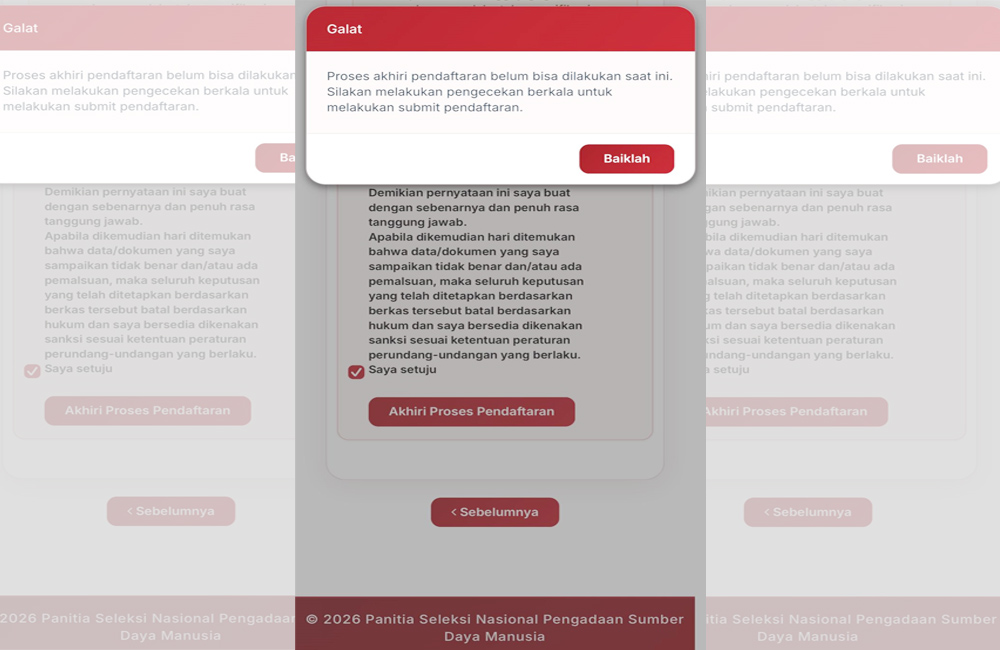 Server Rekrutmen SPPI KDMP Error, Pelamar Gagal Submit Akhir Pendaftaran