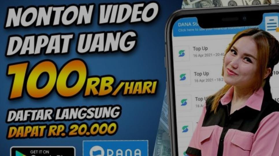 Nonton Video dapat Uang Rp100 Ribu Per Hari, Download Aplikasi Ini dan langsung Cair