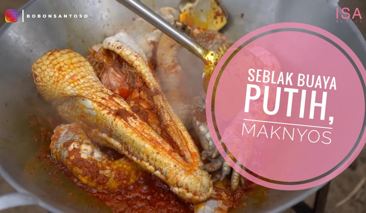 Bikin Ngilu! YouTuber Bobon Santoso Bikin Seblak Buaya Putih