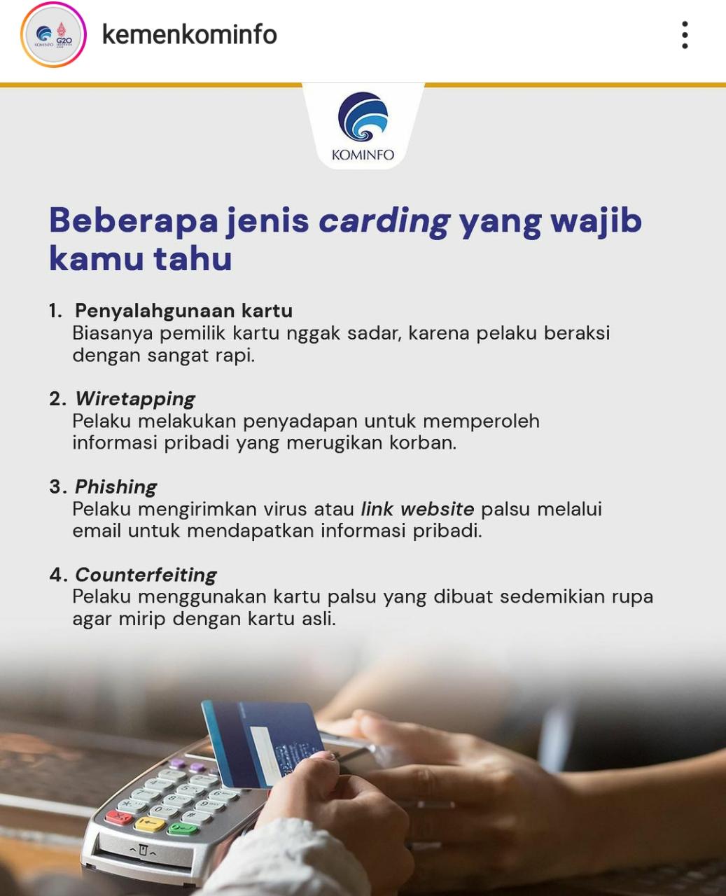 Waspadai Incaran Carding. Apa itu? 