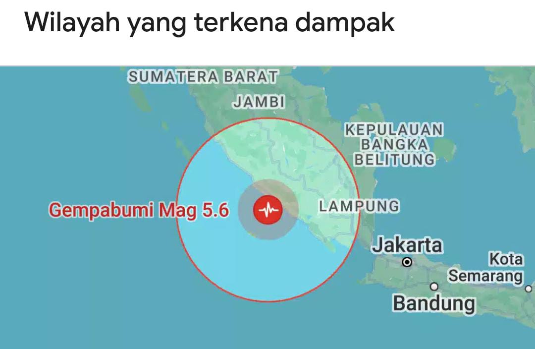Gempa Terkini M 5,6 Guncang Wilayah Bengkulu Selatan, Terasa Sampai Bengkulu Utara