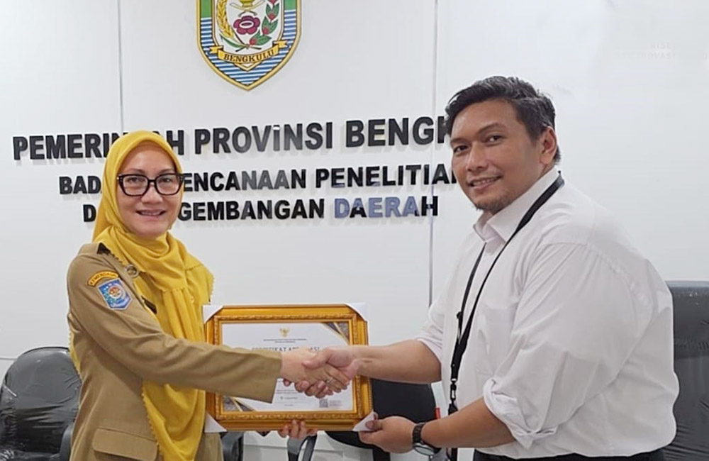 Skor IDSD 3,60, Provinsi Bengkulu Sabet Penghargaan BRIN