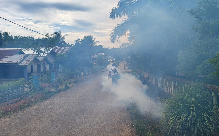 Prioritaskan Kesehatan Warga, Partai Perindo Fogging 2 Desa di Napal Putih