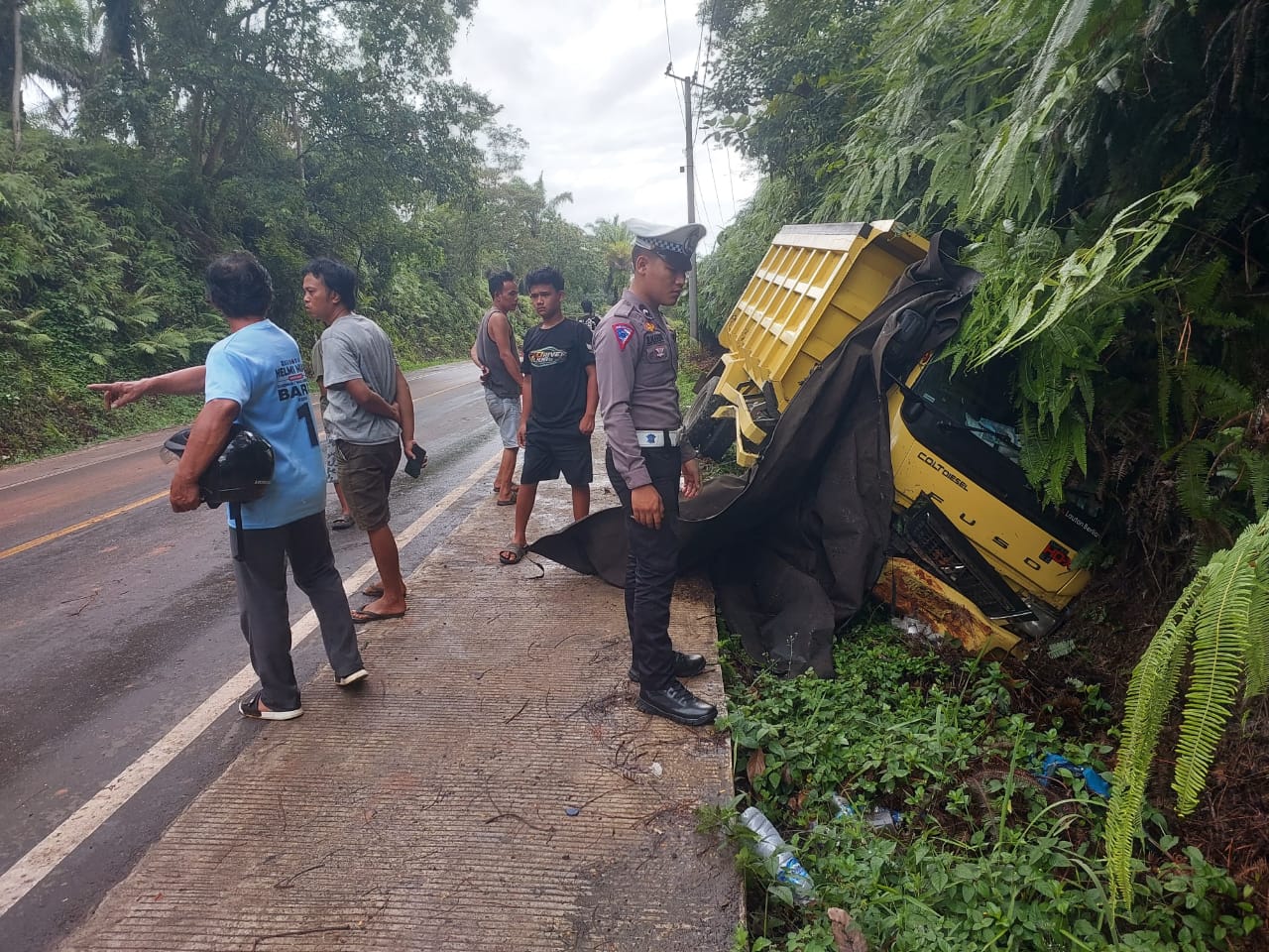 Kecelakaan Tunggal, Sopir Dump Truk Asal Arga Makmur Meninggal Dunia, Begini Kronologisnya