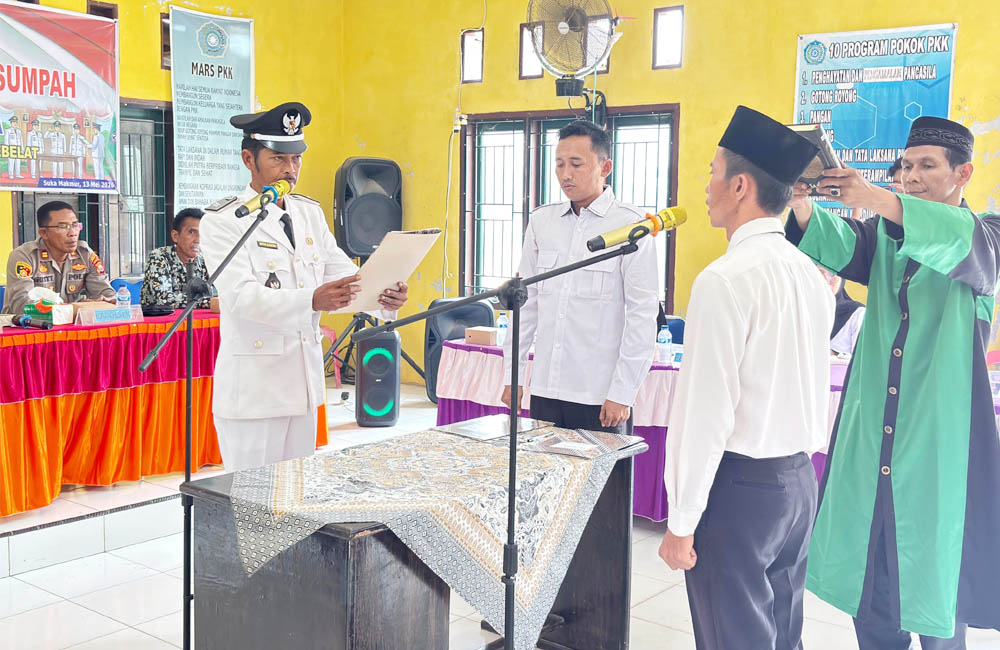Pelantikan Kepala Dusun di Suka Makmur, Kades Ingatkan Soal Tupoksi