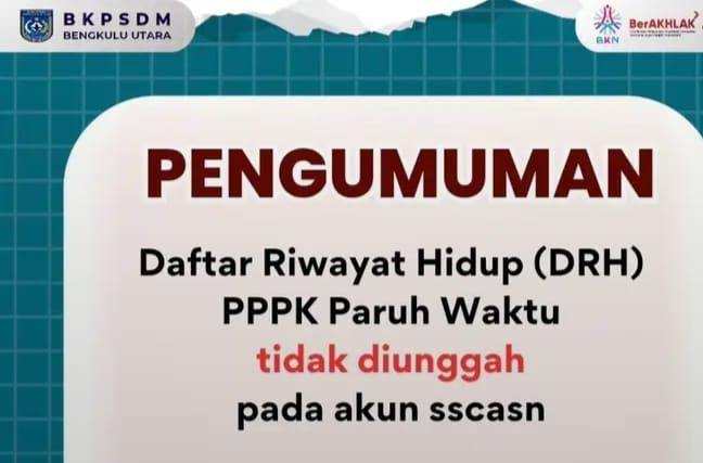 PENGUMUMAN! Tidak Semua Berkas DRH Paruh Waktu Diunggah di SSCASN