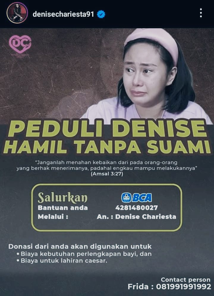 Open Donasi untuk Biaya Lahiran, Netizen Justru Sarankan Selebgram Denise Chariesta Pakai BPJS