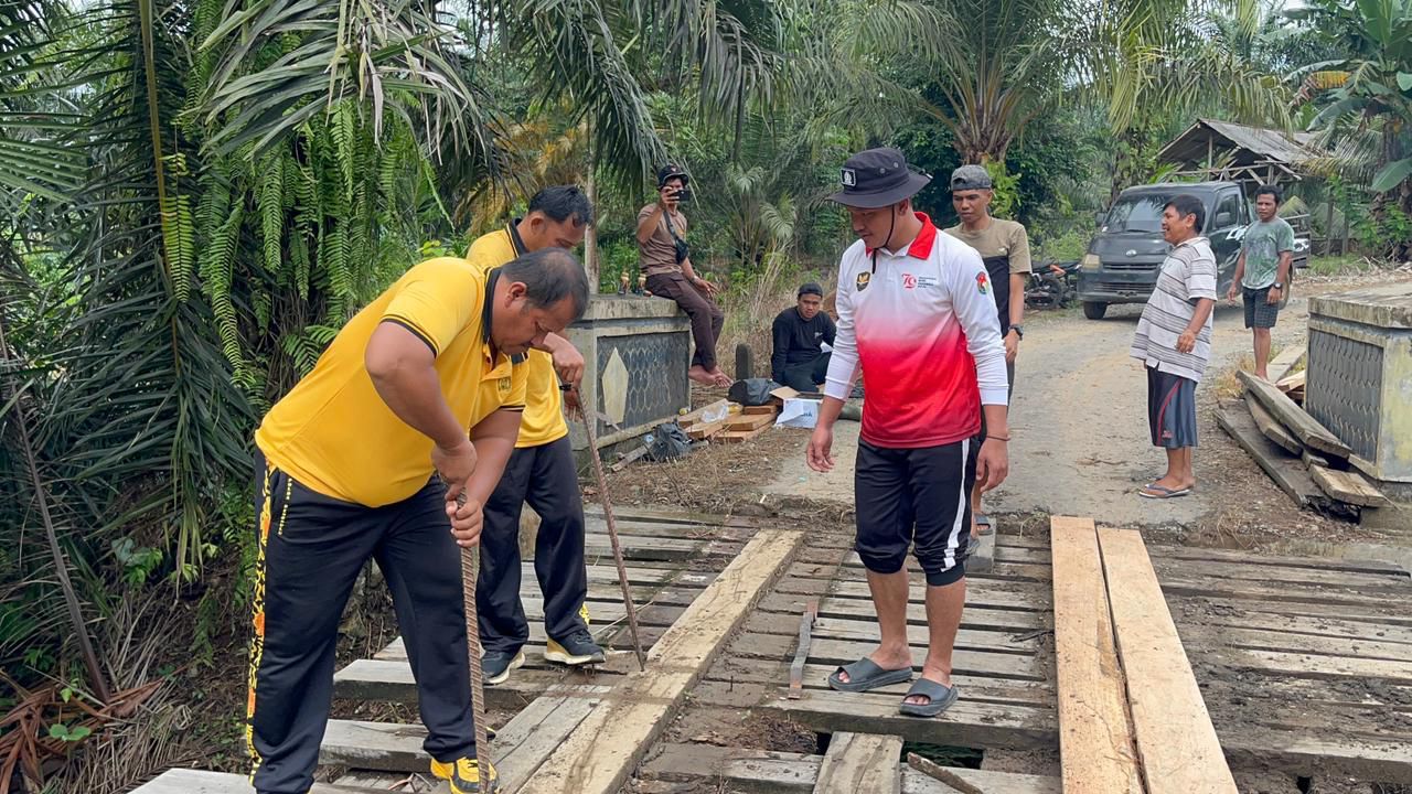 Polres Mukomuko Gerak Cepat, Jembatan Retak Mudik Dibuat Lebih Aman