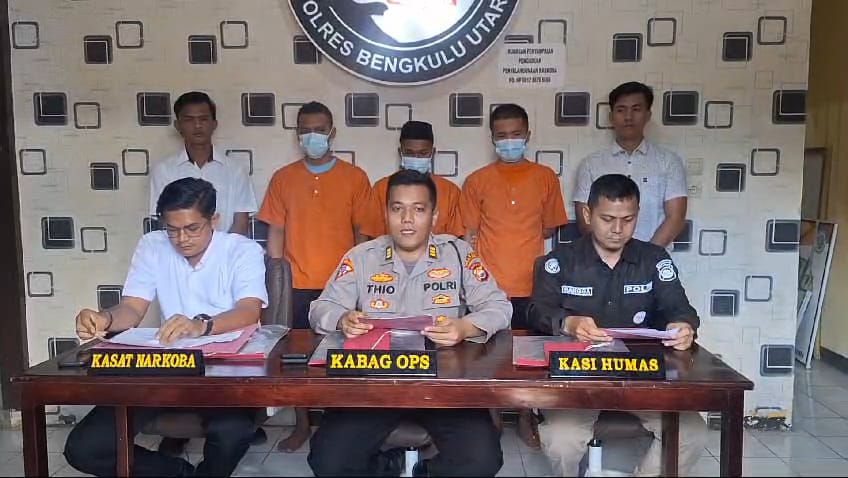 Ungkap Kasus, Polres Bengkulu Utara Ringkus Tiga Pelaku Penyalahgunaan Narkoba 