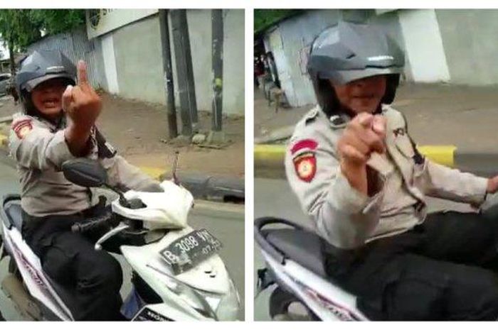 Oknum Polisi ini, Acungkan Jari Tengah ke Ambulan